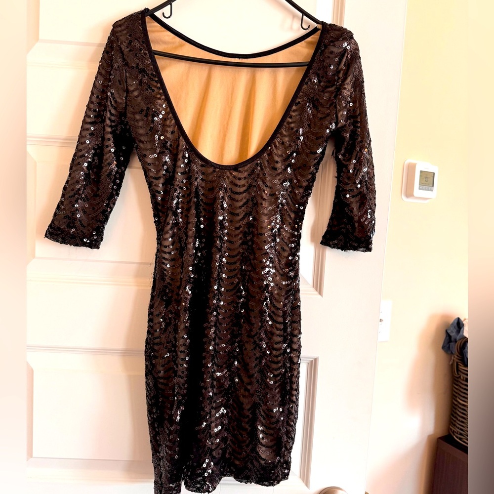 Agaci black sequin dress